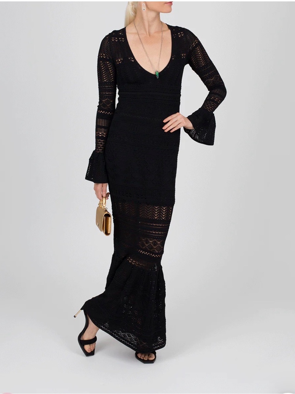 🖤 Alexis Darcie Black Crochet Mermaid Maxi Dress
Size Small - Picture 12 of 14